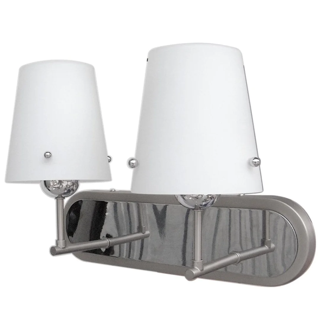 Kinkiet ścienny Tango 2x60W E27 nowoczesna lampa do salonu sypialni metal szkło biały chromowany klosz styl klasyczny