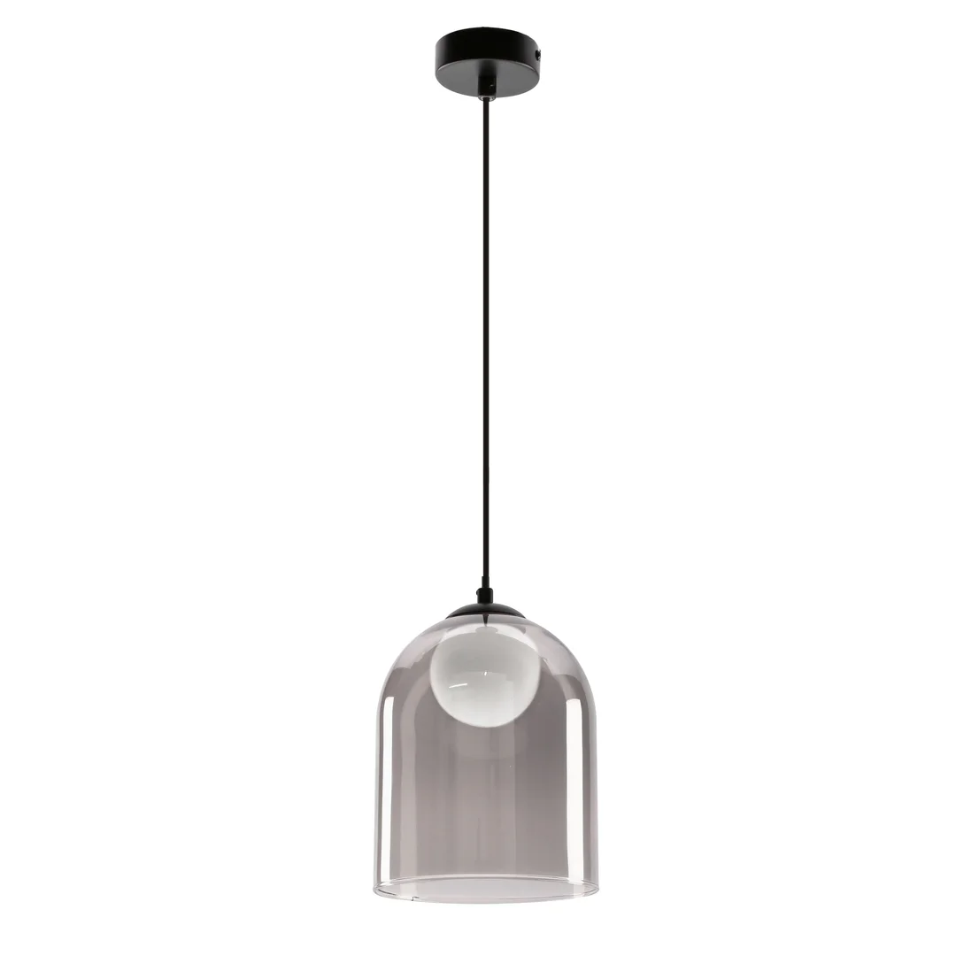 Klea lampa sufitowa czarny 1x15W G9 klosz dymiony+biały