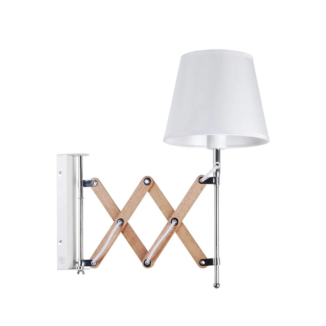 Lampa kinkiet Mito chrom 1X40W E27 abażur biały