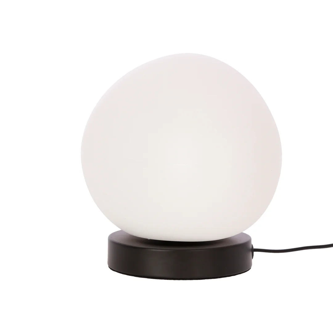 Lampa stołowa STONES minimalistyczna - biały klosz 20 cm w kształcie kamienia - skandynawska lampka nocna do sypialni i salonu E27