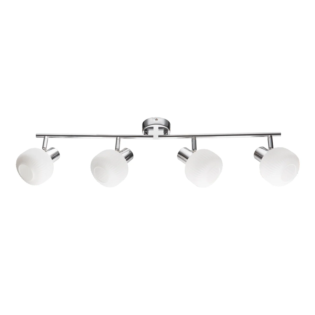 Lampa sufitowa ANDRUS srebrna 4x40W E14 elegancka klasyczna oprawa oświetleniowa do salonu sypialni korytarza garderoby