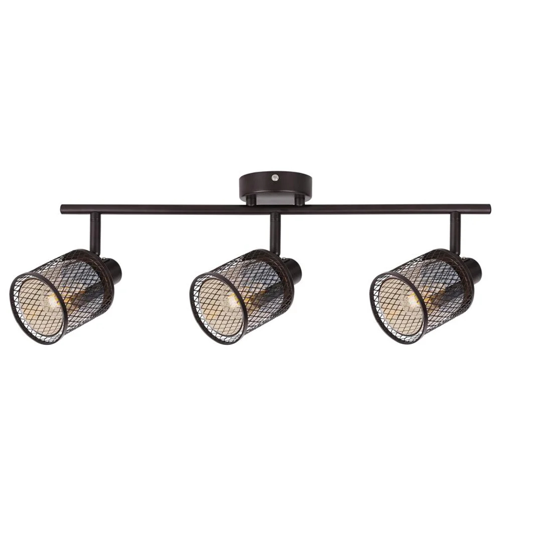 LAMPA SUFITOWA CANABERA KAWOWE ZŁOTO 3X40W E14 KLOSZ BURSZTYNOWY