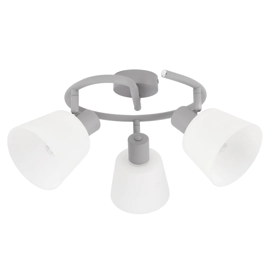 Lampa sufitowa GINKO szara 3x40W E14 uniwersalny styl do salonu kuchni sypialni przedpokoju