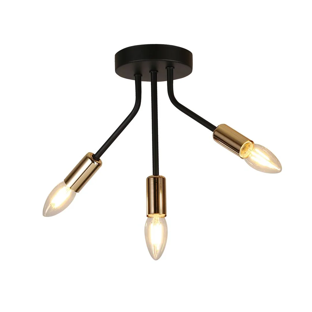 LAMPA SUFITOWA TIARA 3X40W E14 CZARNY