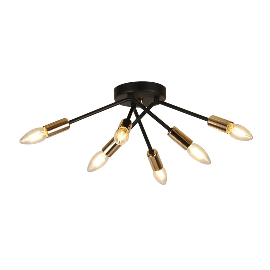 LAMPA SUFITOWA TIARA 6X40W E14 CZARNY