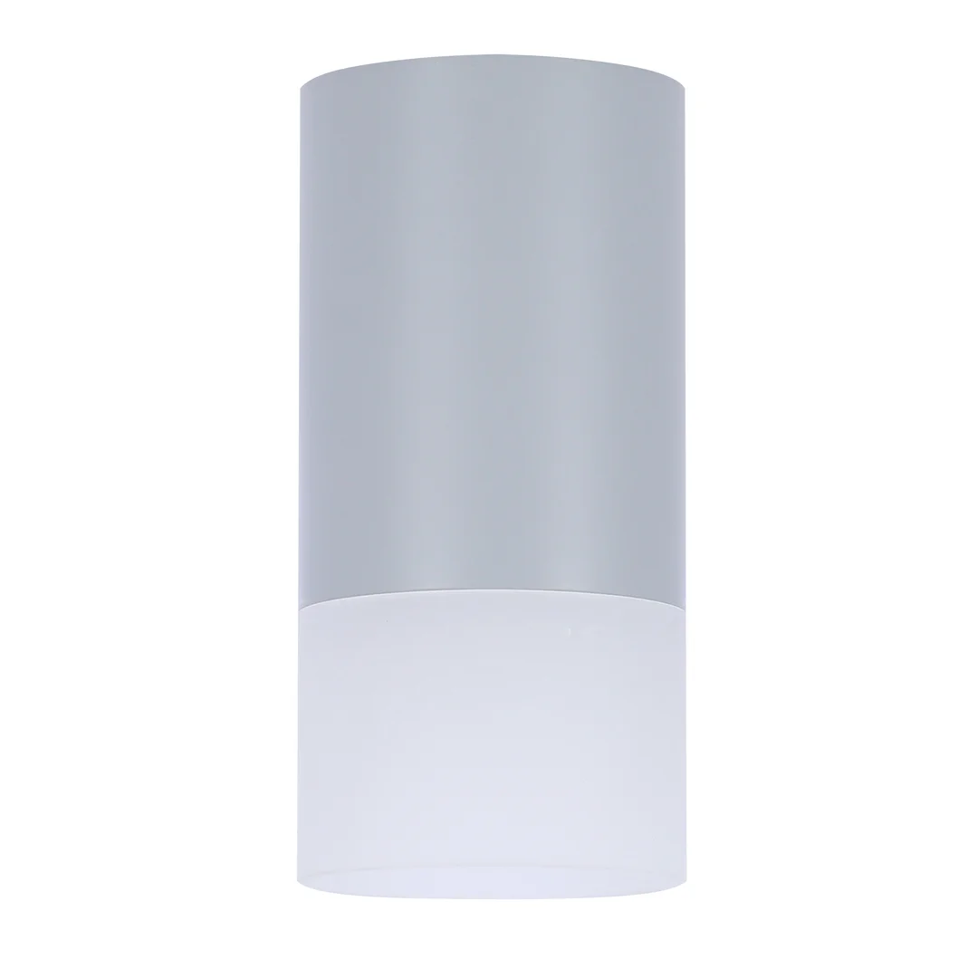 LAMPA SUFITOWA TUBA 1X50W GU10 MROŻONY+SZARY ŚR. 6,4 CM