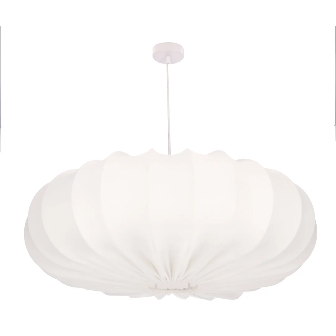 Lampa wisząca CAFEE skandynawska - z abażurem kremowym latte 66cm - nowoczesne oświetlenie sufitowe do salonu i jadalni E27