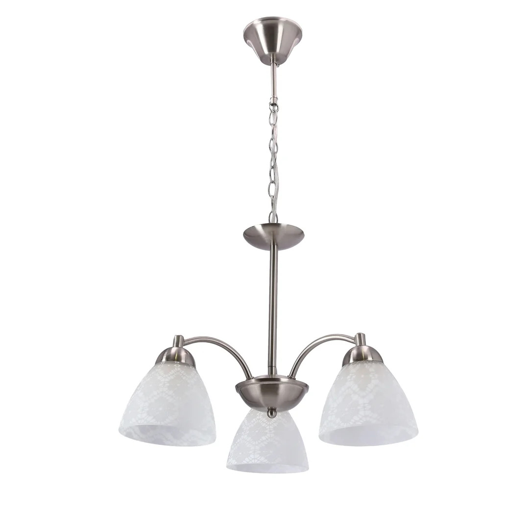 Lampa wisząca CAVALLO srebrna 3x60W E27 klasyczna oprawa sufitowa do salonu jadalni sypialni