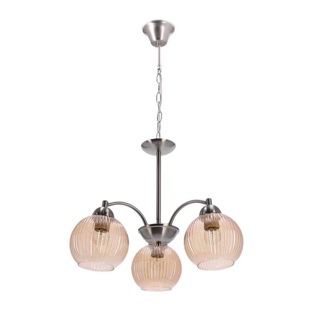 Lampa wisząca MEDINA srebrna 3x60W E27klasyczna elegancja do salonu jadalni