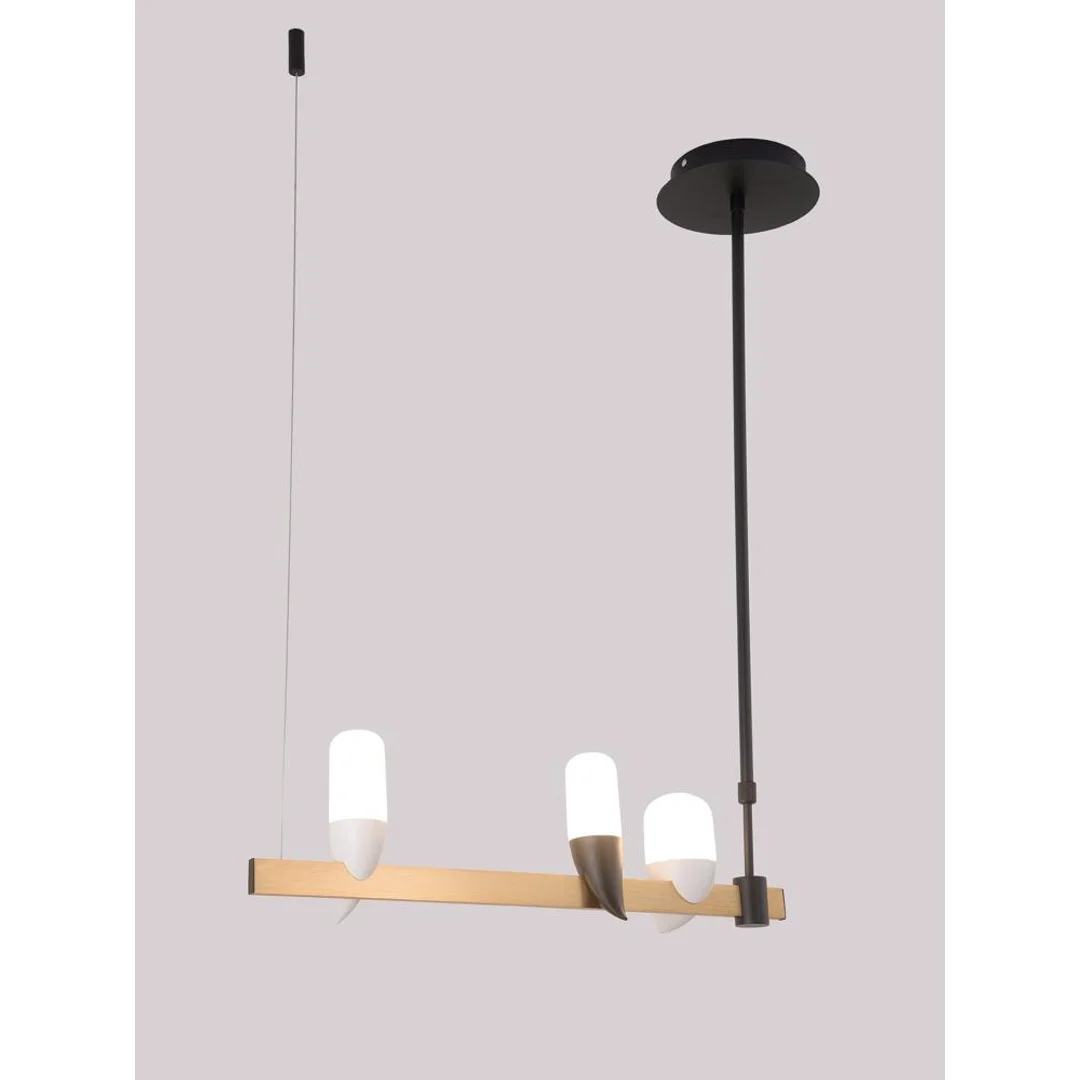 LAMPA WISZĄCA SAKAI 3 CZARNY ZŁOTY