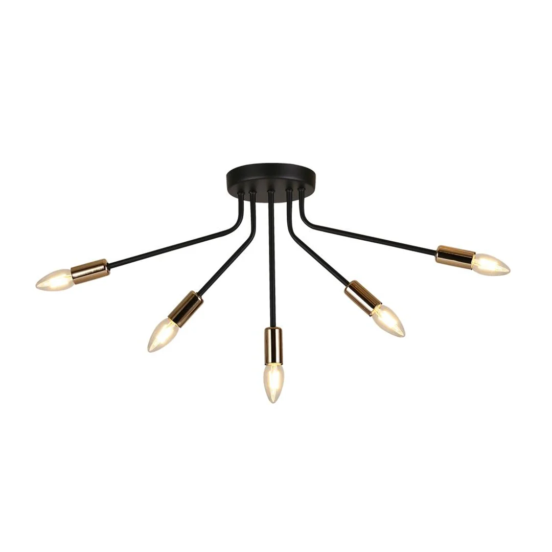 LAMPA WISZĄCA TIARA 5X40W E14 CZARNY