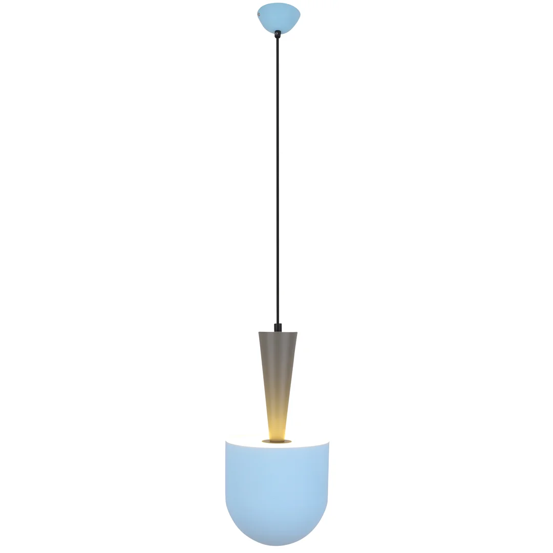 LAMPA WISZĄCA VISBY 1 NIEBIESKI SZARY