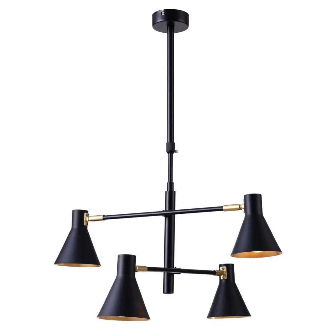 LESS LAMPA WISZĄCA 4X40W E14 CZARNY MATOWY
