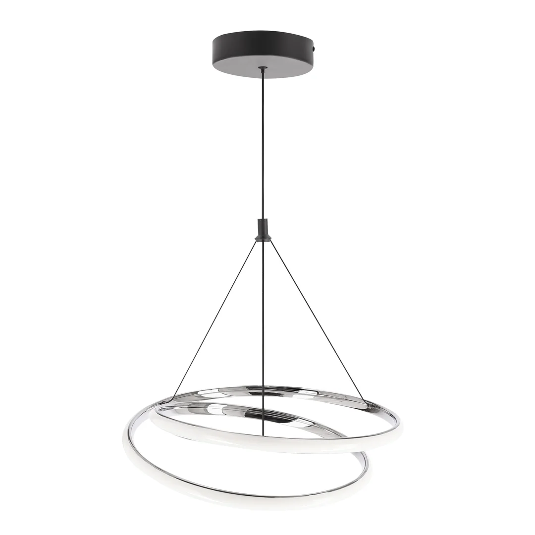 LOCO lampa wisząca czarny+chromowy 30W LED 3000, 4000, 6000K osłonka biała