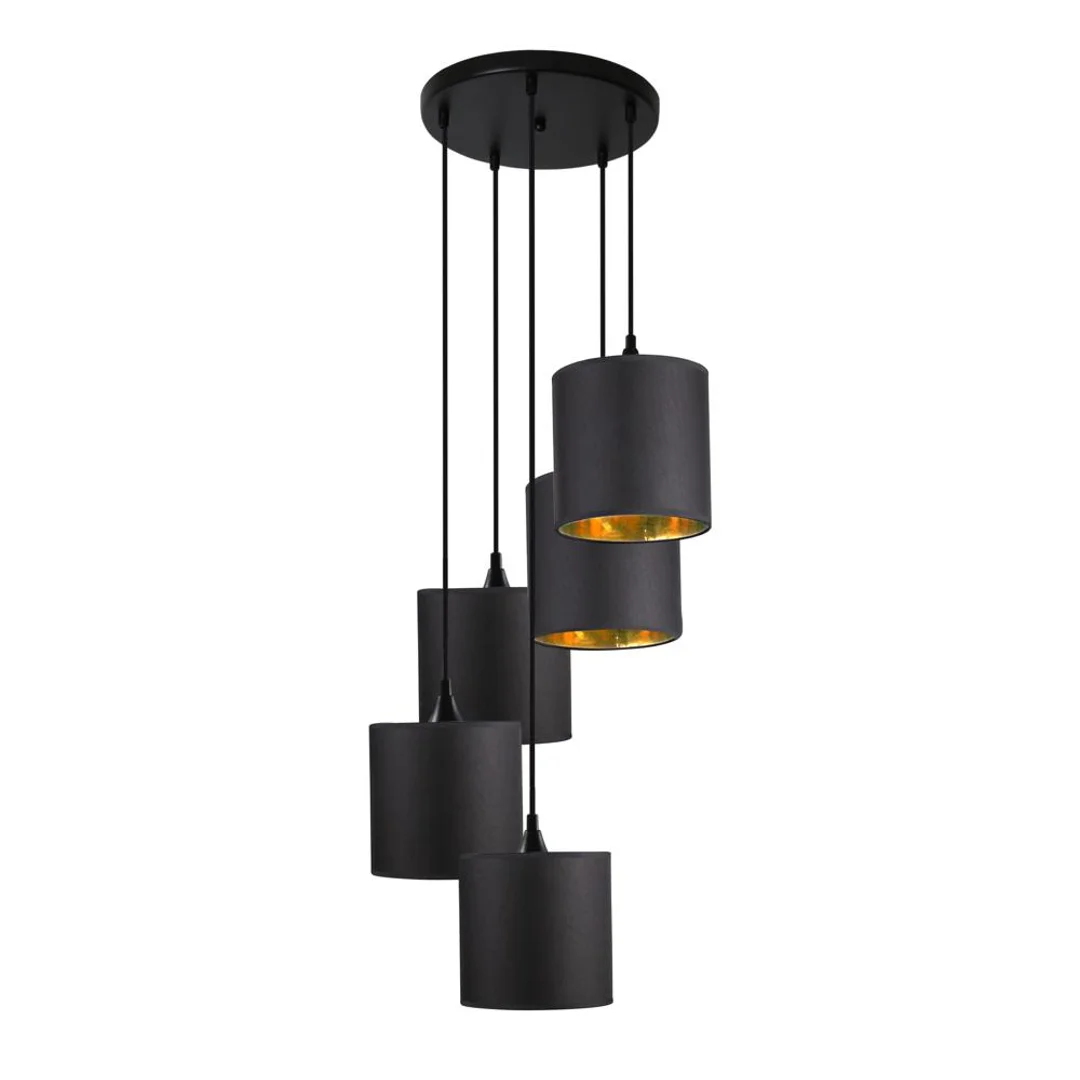 LONG LAMPA WISZĄCA TALERZ 5X40W E14 CZARNY