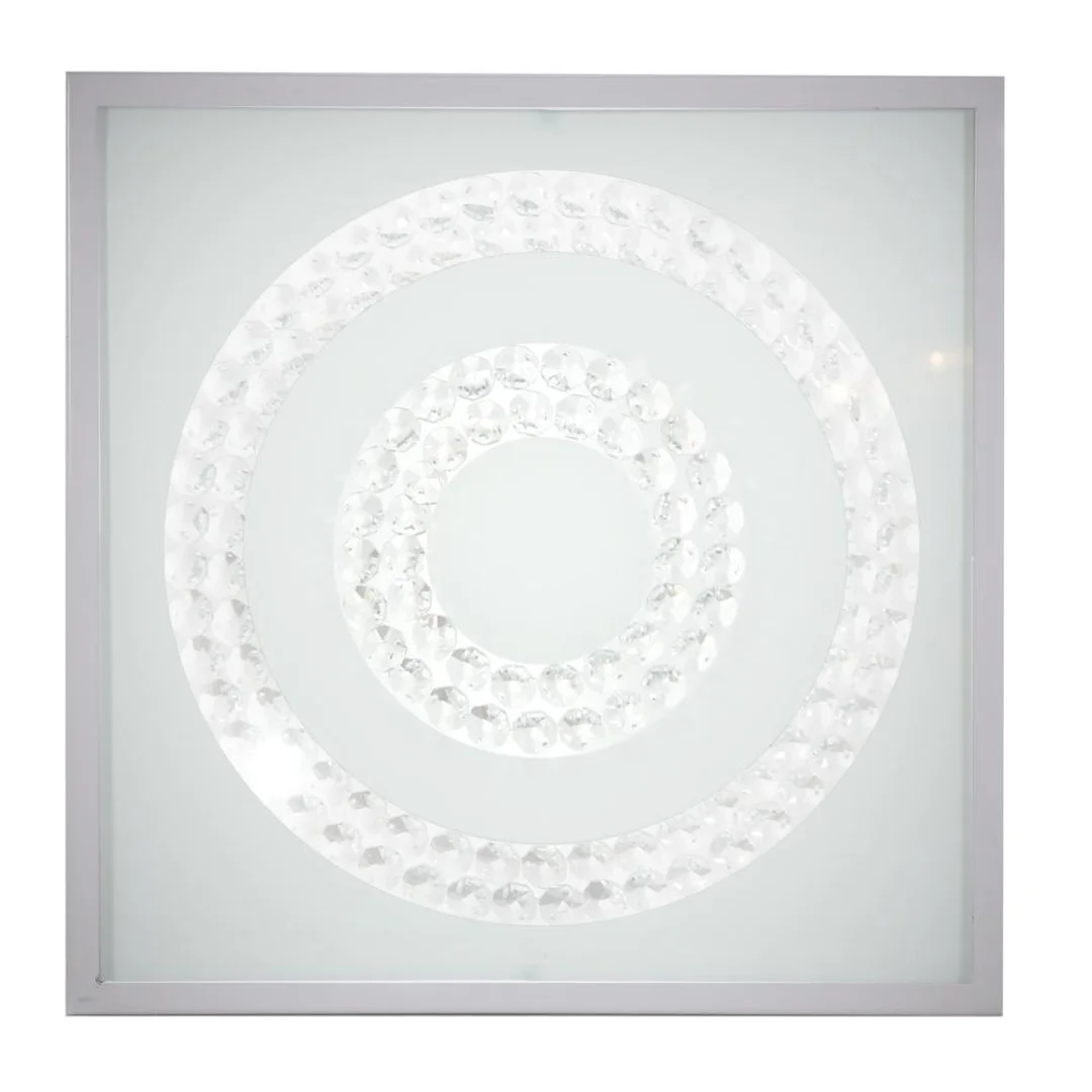 LUX LAMPA SUFITOWA PLAFON 29X29 16W LED 6500K SATYNA PODWÓJNY RING