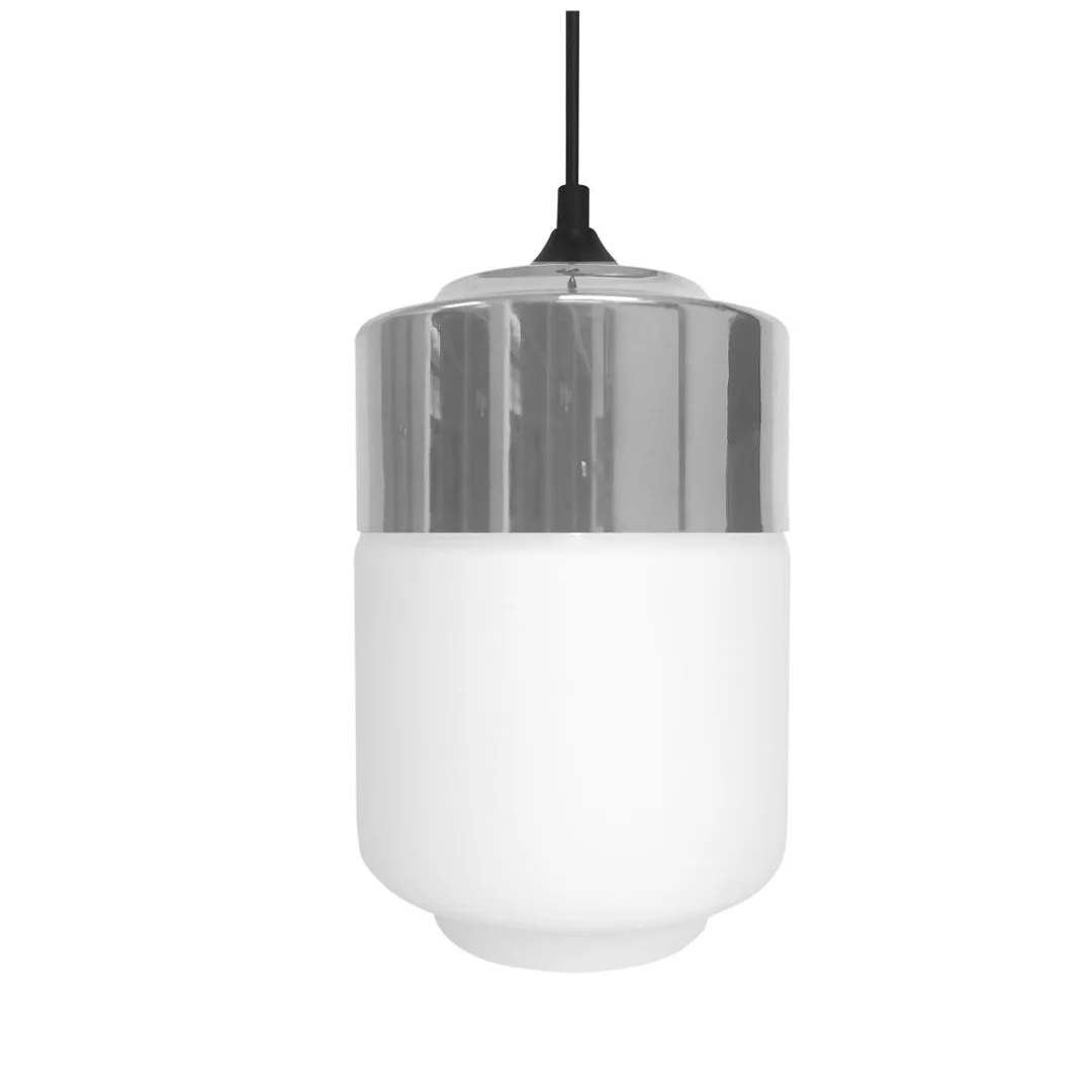 MASALA 17 LAMPA WISZĄCA 1X60W E27 BIAŁY Z CHROMOWANĄ NAKŁADKĄ
