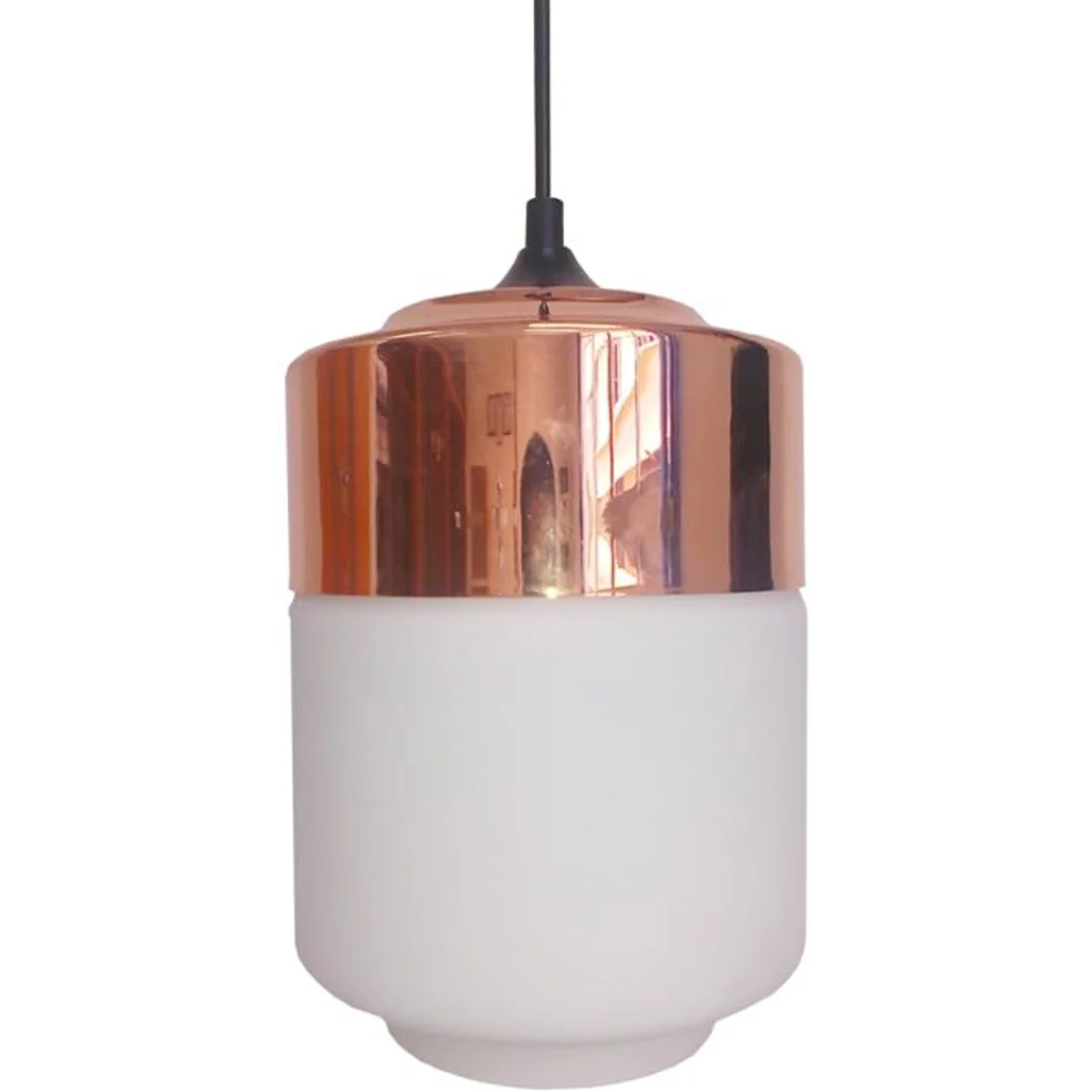 MASALA LAMPA WISZĄCA 17 1X60W E27 BIAŁY Z MIEDZIANĄ NAKŁADKĄ
