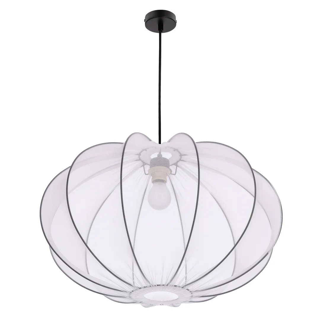 MELLOW lampa wisząca czarny 1x40W E27 abażur mist 60 biały kula
