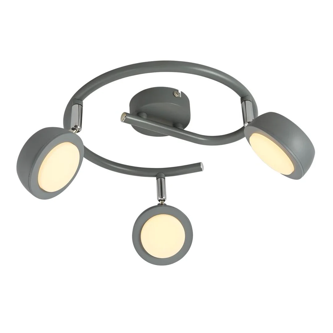 MILD LAMPA SUFITOWA SPIRALA 3X6W LED SZARY 3000K