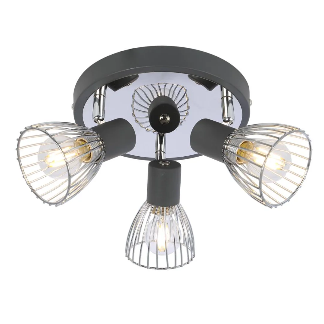 MODO LAMPA SUFITOWA PLAFON 3X40W E14 CZARNY+CHROM
