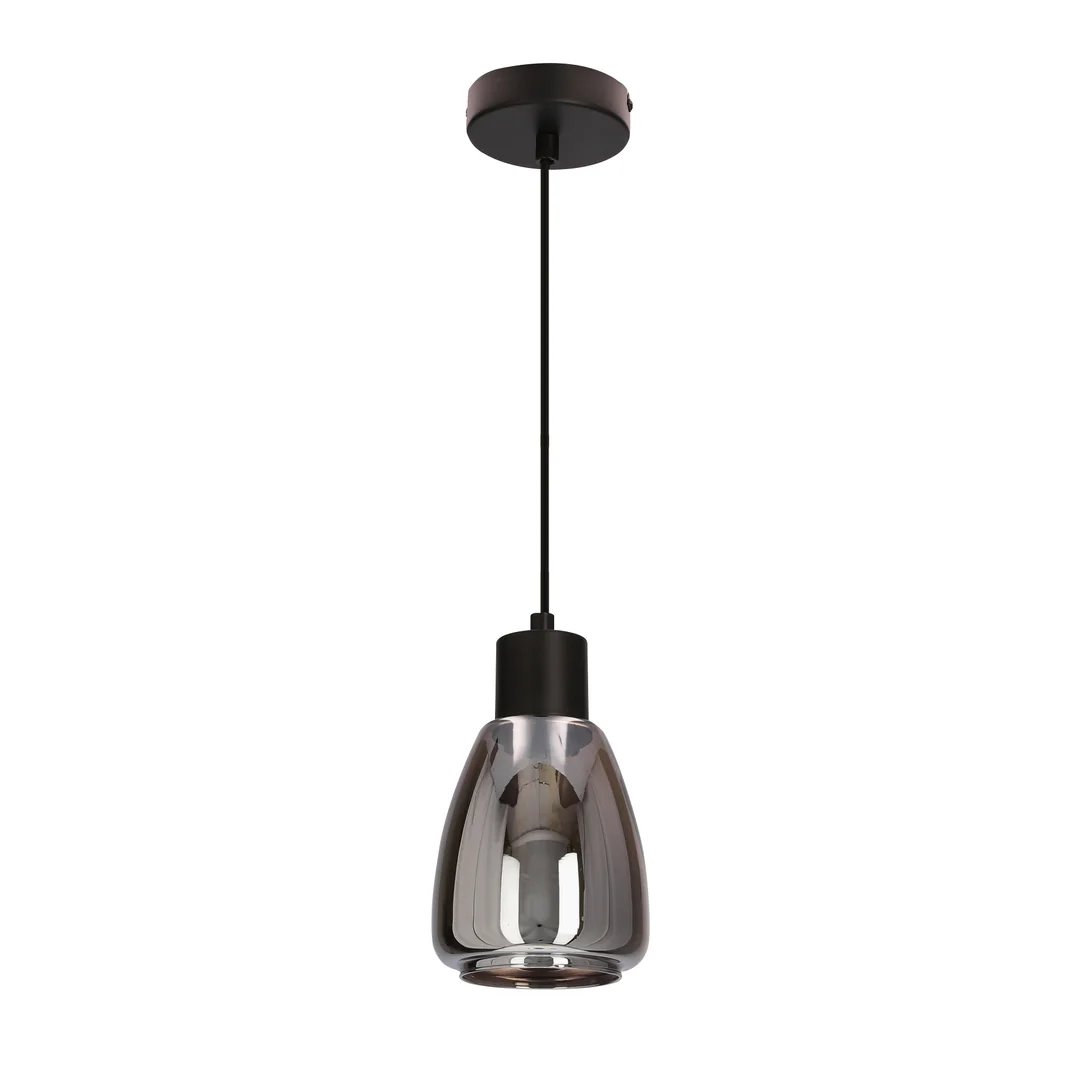 Moldo lampa wisząca czarny 1x40W E27 klosz dymiony