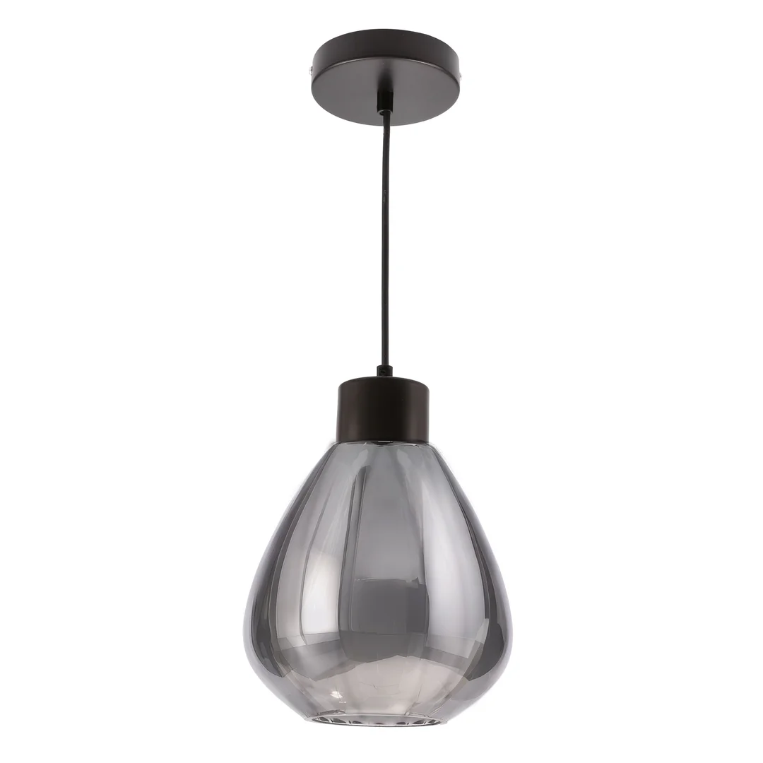 Monte lampa wisząca czarny 1x40W E27 klosz dymiony