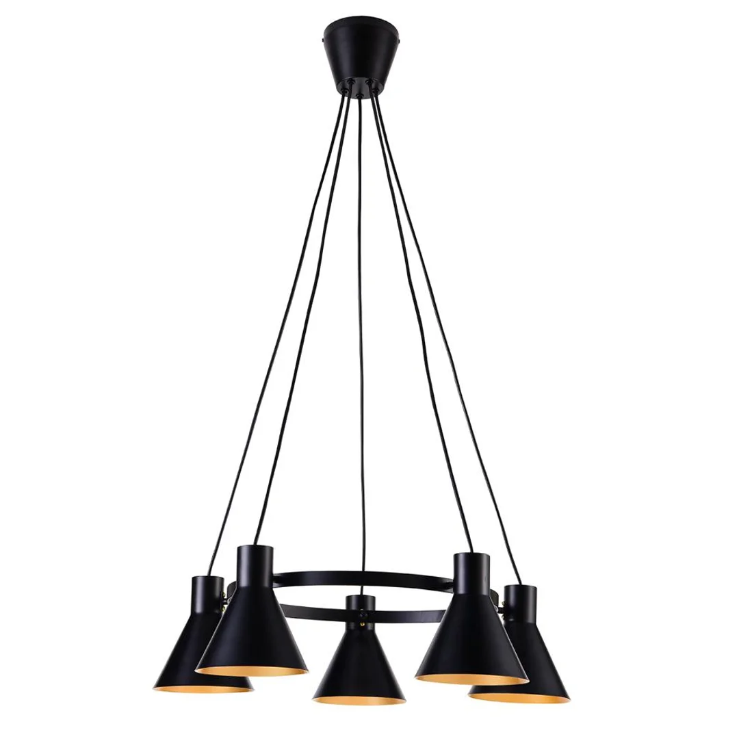 MORE LAMPA WISZĄCA 5X40W E27 CZARNY MATOWY
