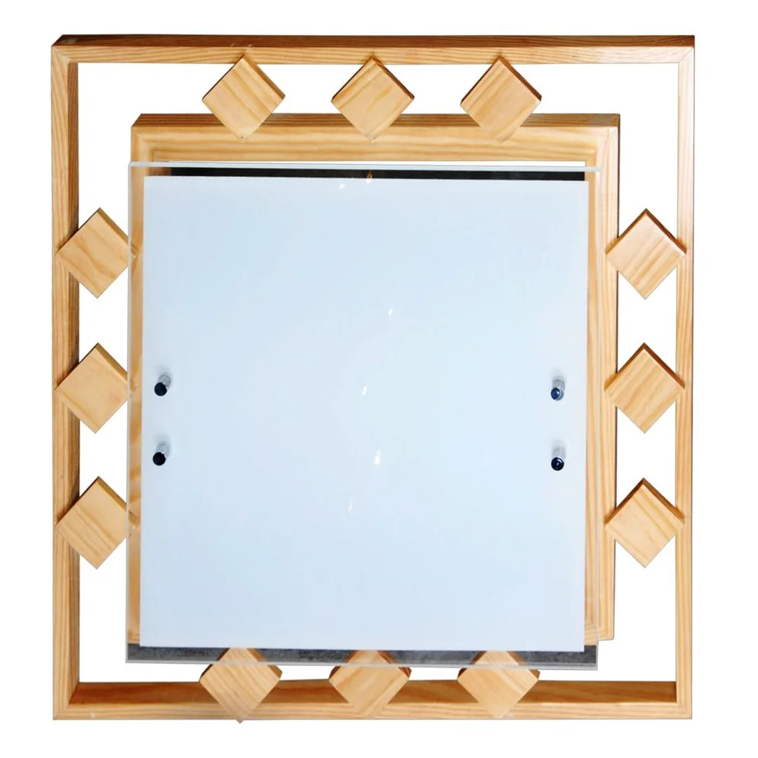 NATURA PLAFON 2X60W E27 40X40X10,5 KWADRACIKI ZÓŁTY