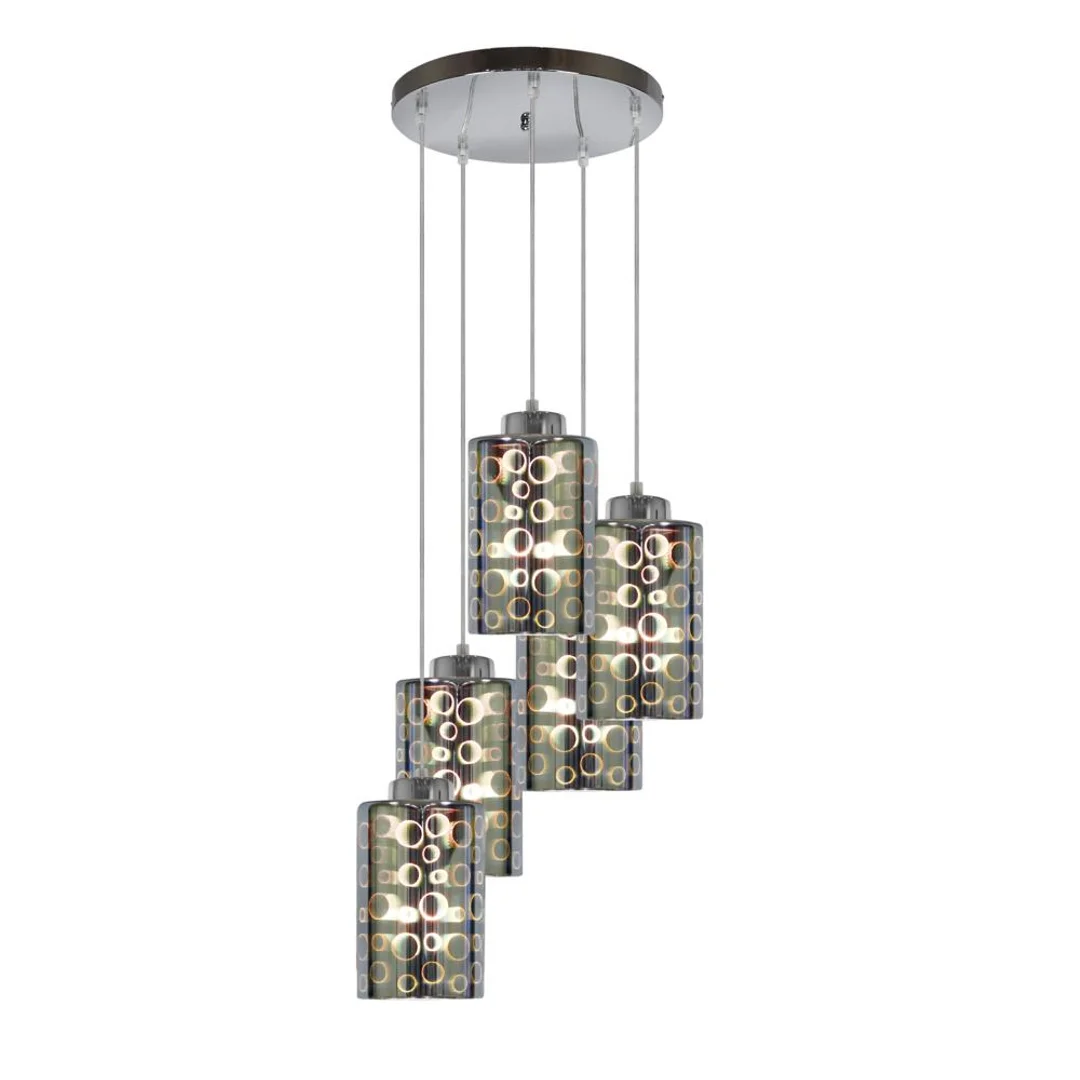 NOCTURNO LAMPA WISZĄCA TALERZ 5X40W E27 CHROM