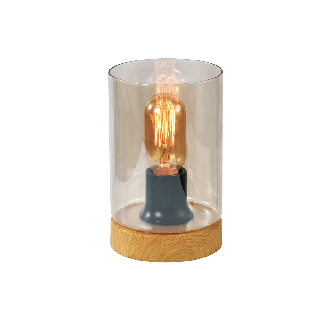 Nowoczesna lampa stołowa Wels 1x40W E27 klosz dymiony