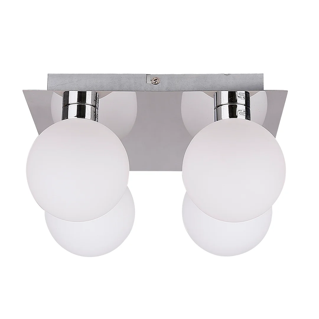 Oden lampa sufitowa chromowy 4x40w g9 klosz biały