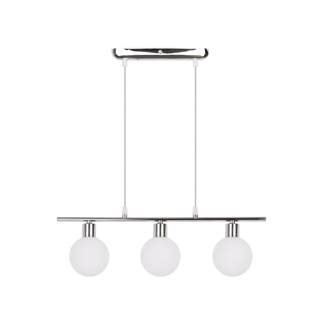 Oden lampa wisząca chromowy 3x40w g9 klosz biały