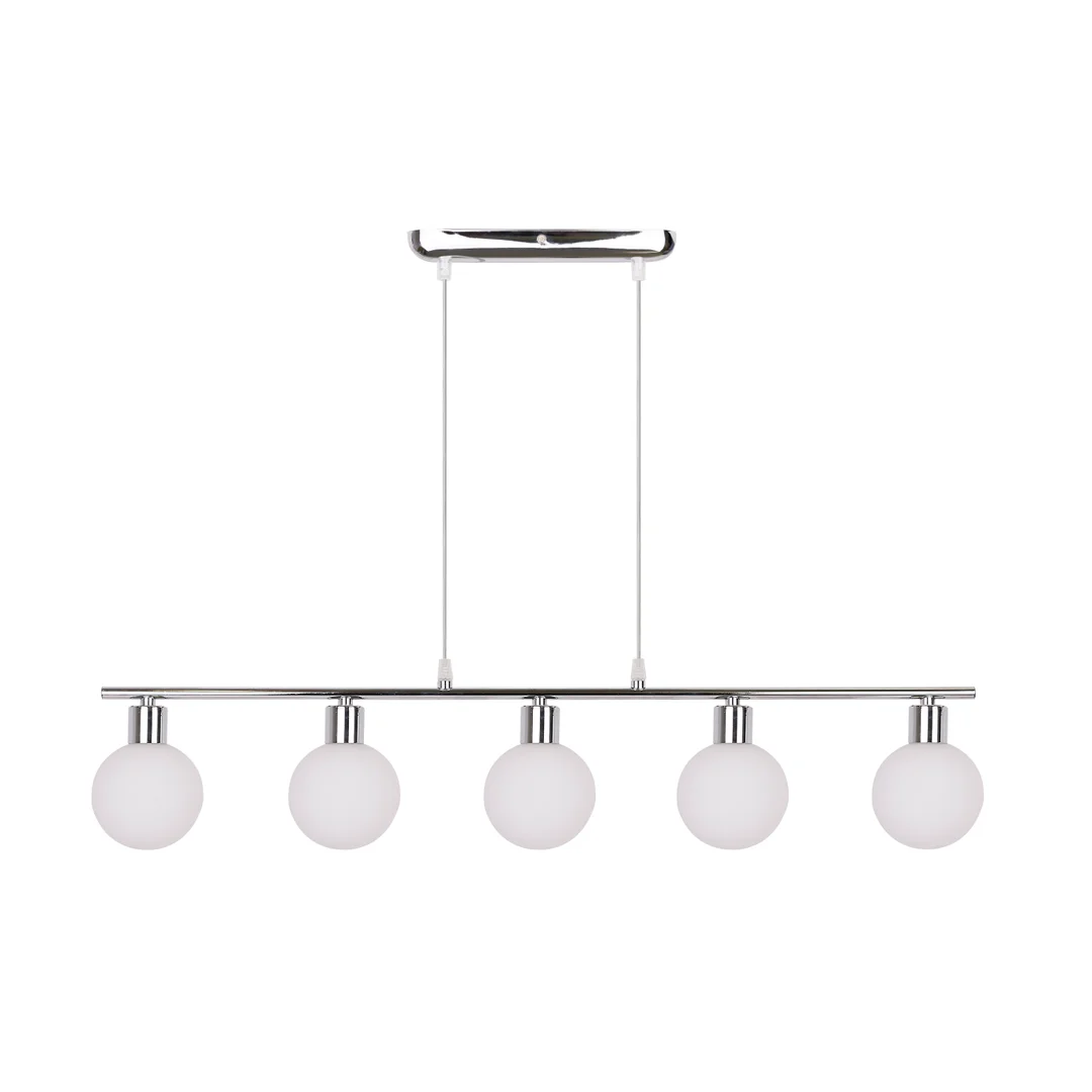 Oden lampa wisząca chromowy 5x40w g9 klosz biały