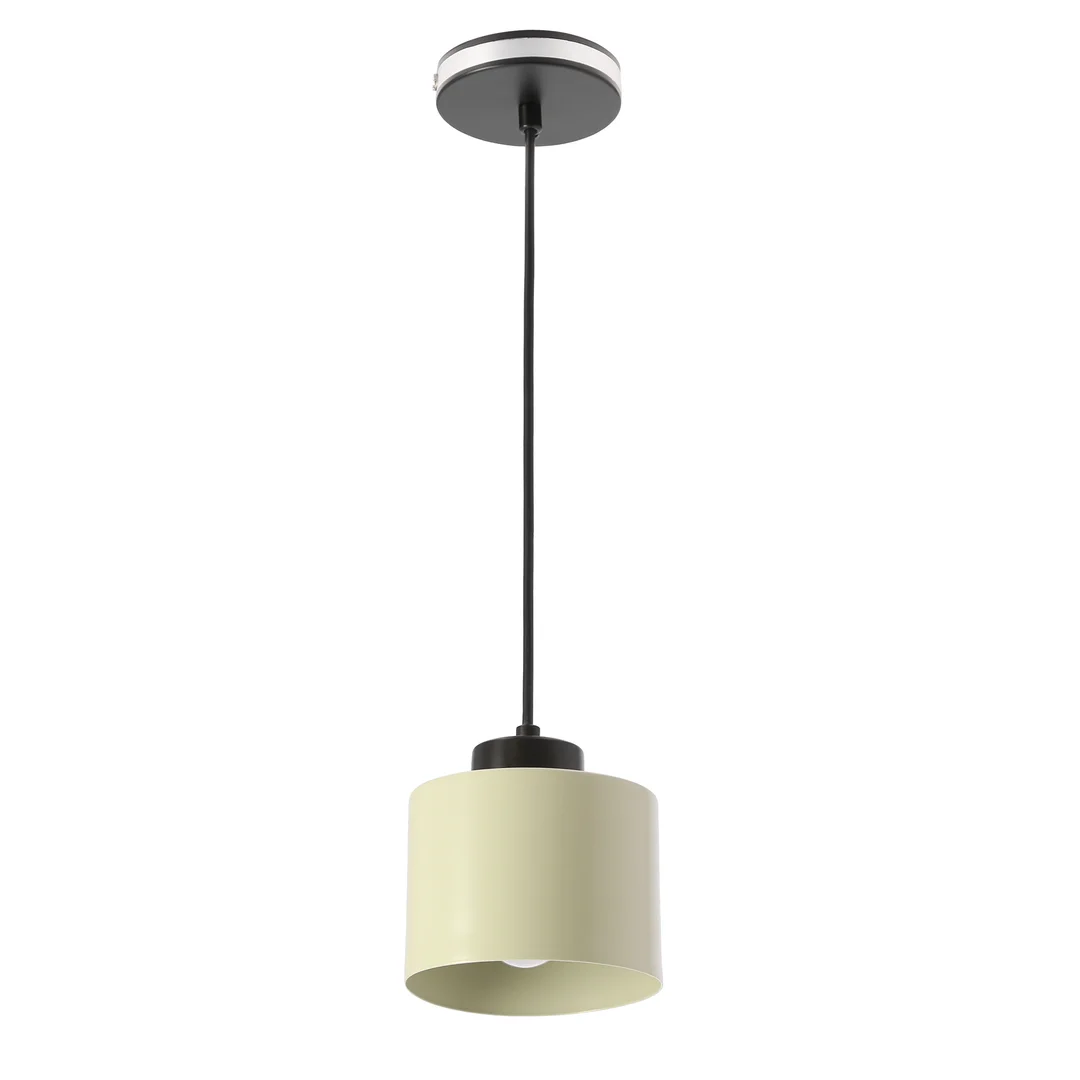 Olivca lampa wisząca czarny 1x40W E27 klosz oliwkowy