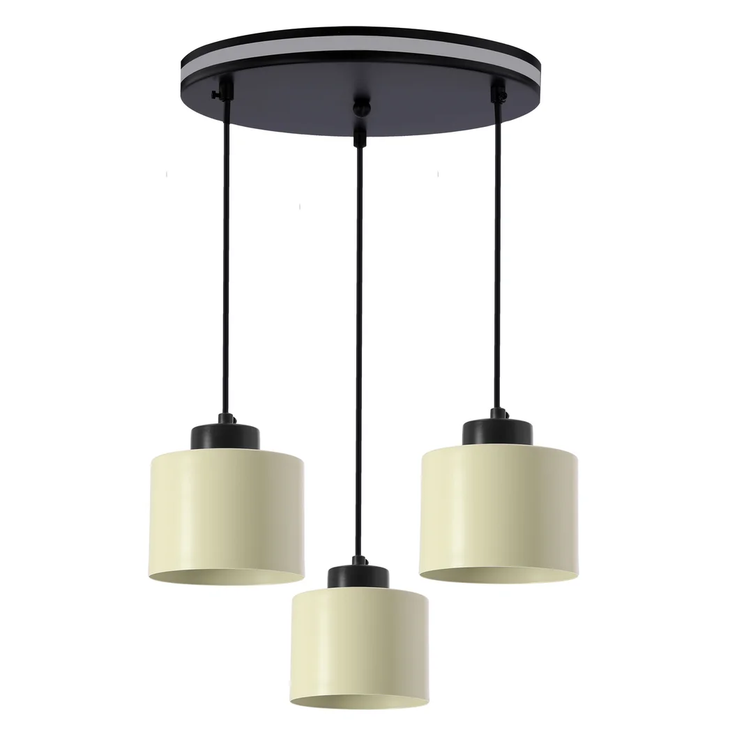 OLIVCA lampa wisząca czarny 3x40W E27 klosz oliwkowy