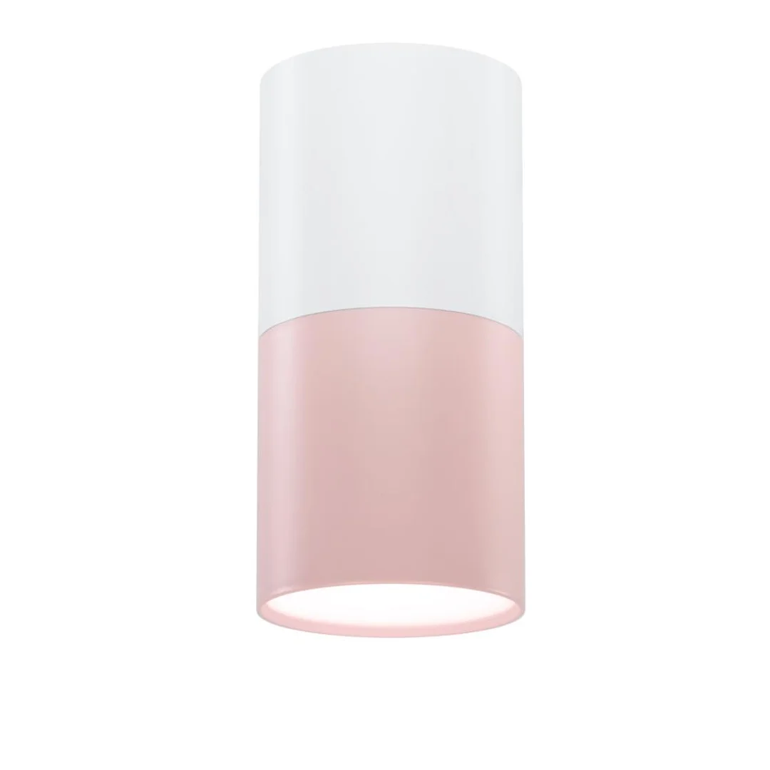OPRAWA SUFITOWA TUBA 1X50W GU10 RÓŻOWY+BIAŁY ŚR. 5,8 CM