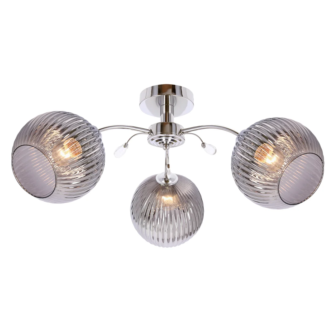PINSA lampa sufitowa chromowy 3x40W E27 klosz grafitowy