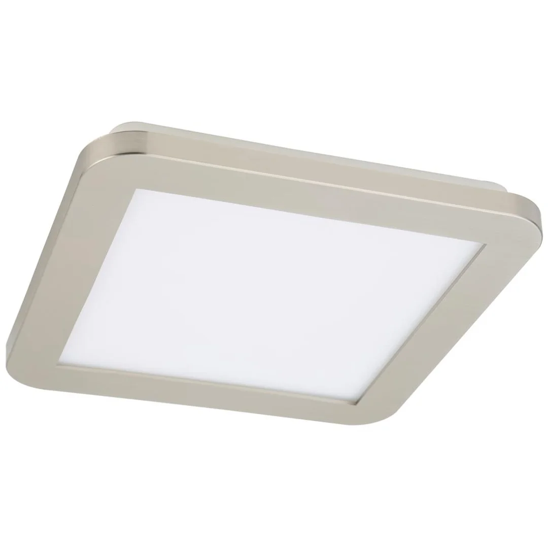 Plafon do łazienki NEXIT minimalistyczny – srebrny satynowy 22,5 cm – plafon z funkcją ściemniania LED 3000K 12W IP44