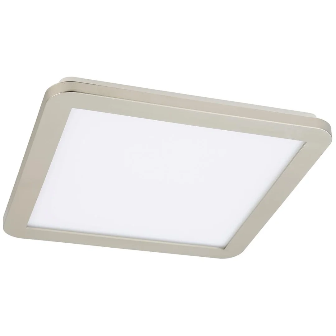 Plafon do łazienki NEXIT minimalistyczny – srebrny satynowy 40 cm – plafon z funkcją ściemniania LED 3000K 24W IP44