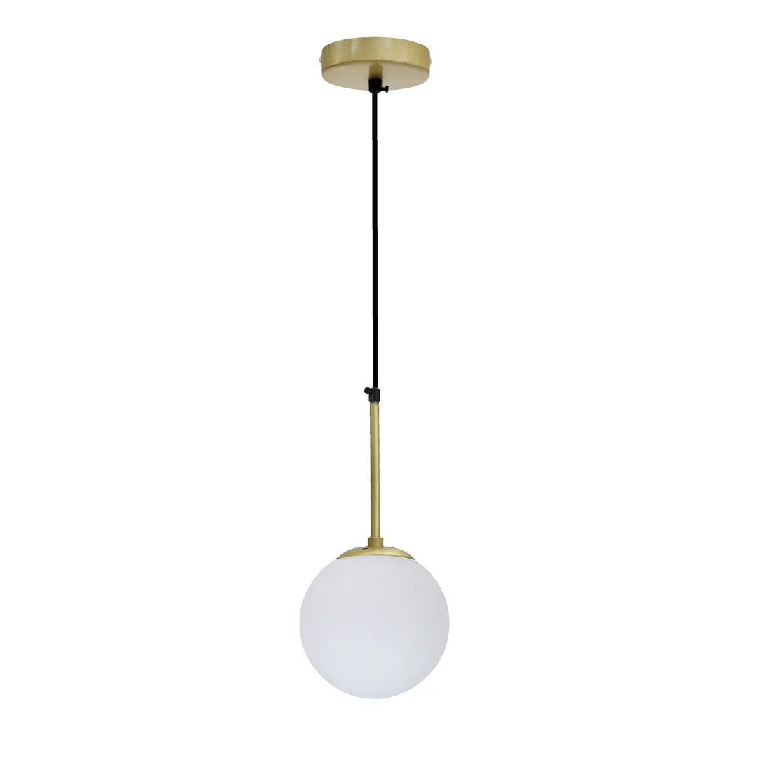 Pompei lampa wisząca mosiądz 1x40W E27 klosz biały 15cm