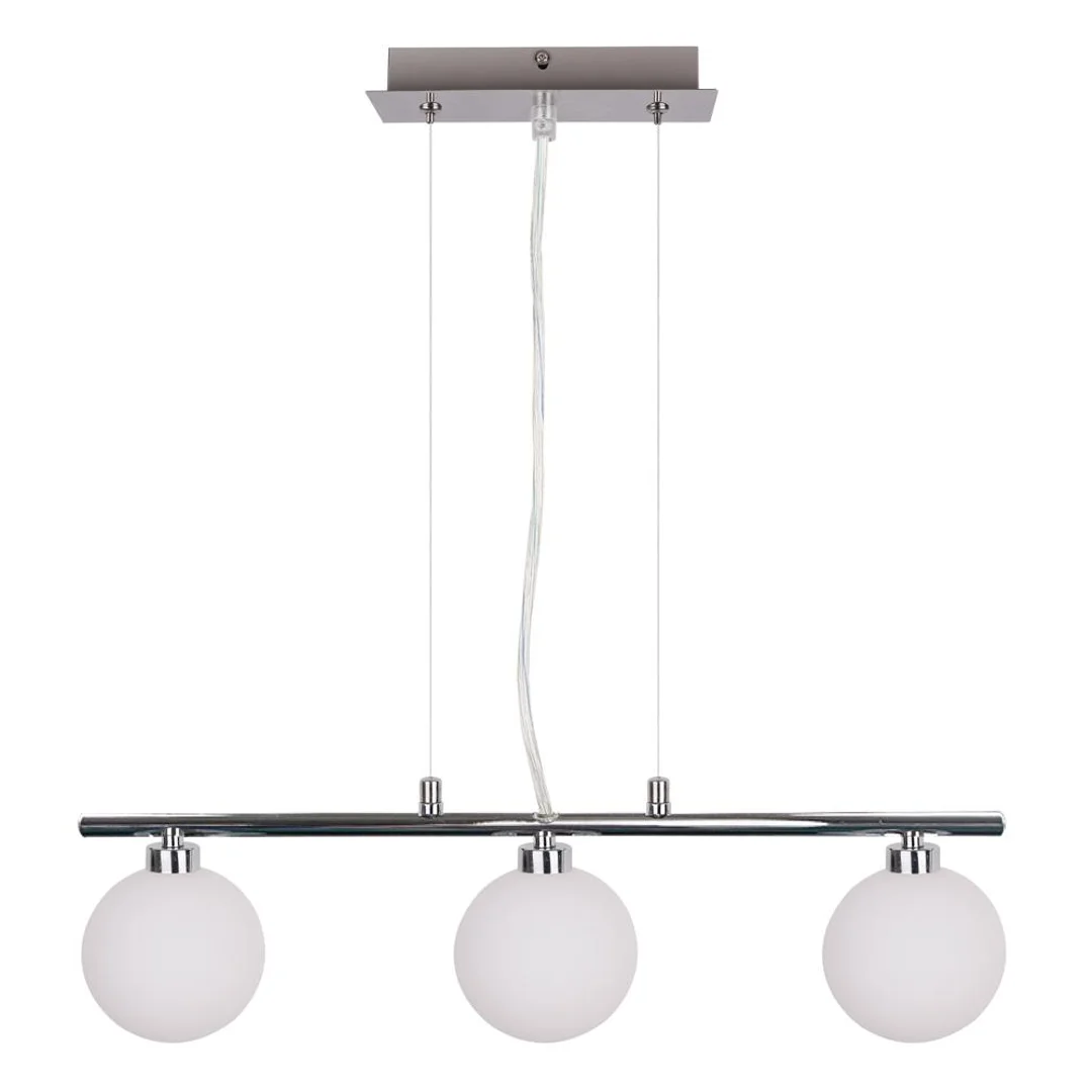 Raisa lampa wisząca chromowy 3x40w g9 klosz biały