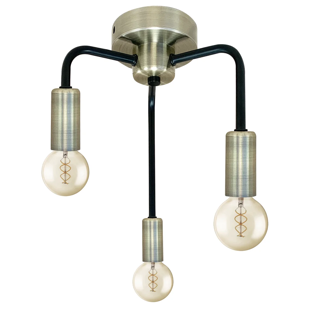 Saga lampa sufitowa patyna+matowy czarny 3x40w e14