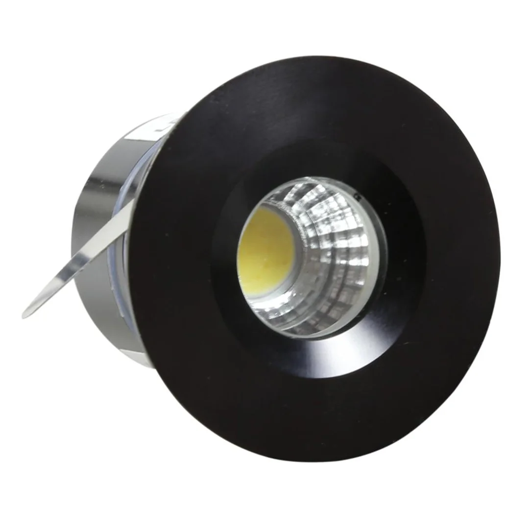 SH-14 BK 3W LED 230V CZARNY oczko sufitowe lampa sufitowa HERMETYCZNA IP65 odporna na wilgoć