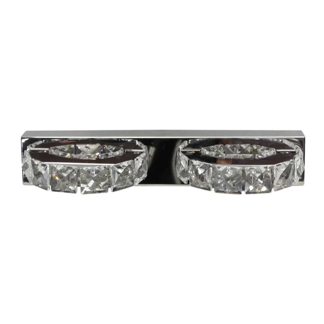 SHIPI LAMPA KINKIET 2X3W LED KRYSZTAŁKI STAL NIERDZEWNA