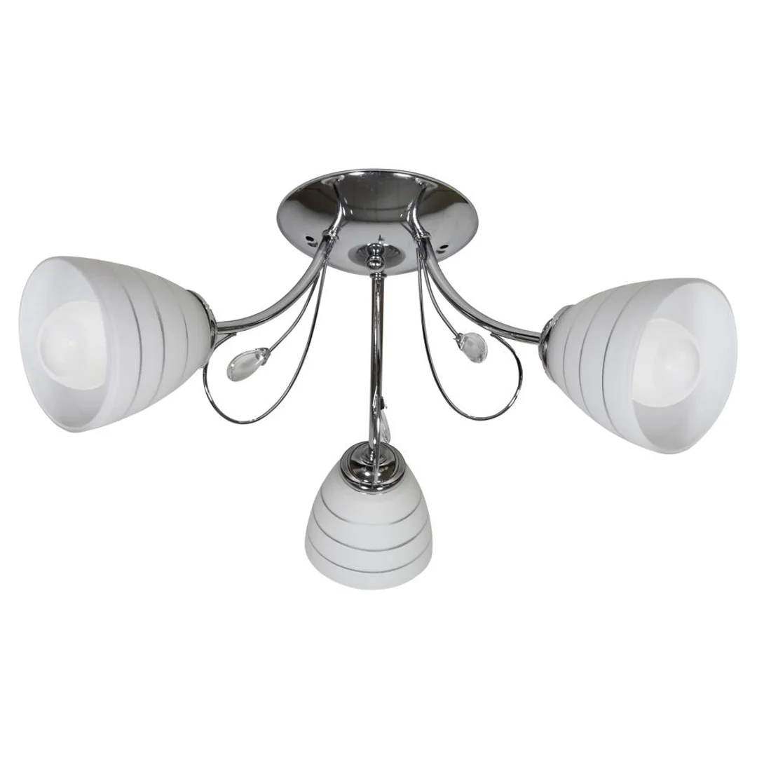 SIMPLI LAMPA WISZĄCA 3*40W E27 CHROM Z KRYSZTAŁKIEM+KLOSZ Z PASKIEM