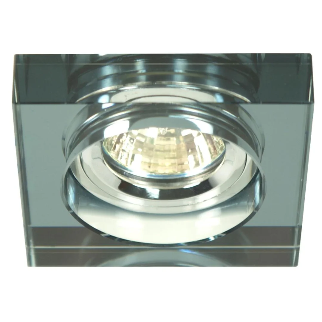SS-16 CH/BK MR16 CHROM oczko sufitowe lampa sufitowa STAŁA KWADRATOWA SZKŁO CZARNE