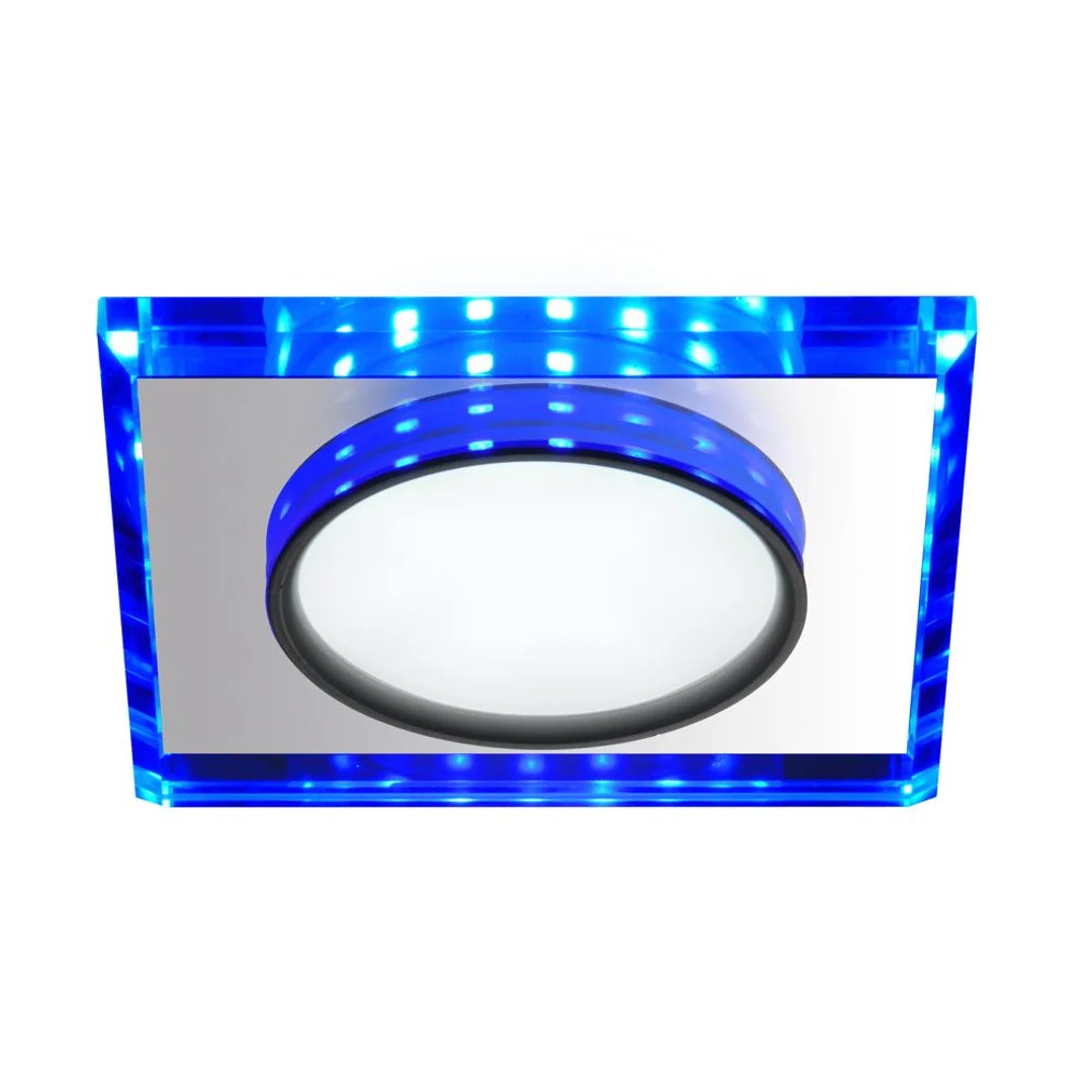 SSP-22 CH/TR+BL 8W LED 230V RING LED NIEBIESKI oczko sufitowe lampa sufitowa STAŁA KWADRATOWA SZKŁO TRANSPARENTNE