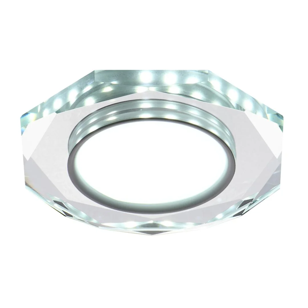 SSP-24 CH/TR+WH 8W LED 230V RING LED BIAŁY oczko sufitowe lampa sufitow OŚMIOKĄTNA SZKŁO TRANSPARENTNE