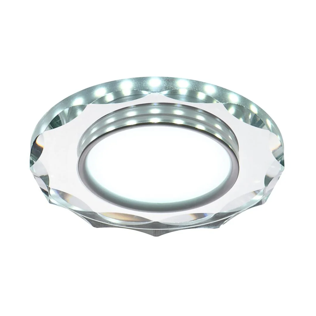 SSP-25 CH/TR+WH 8W LED 230V RING LED BIAŁY oczko sufitowe lampa sufitowa OKRĄGŁA SZLIF SZKŁO TRANSPARENTNE